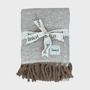 Tinted Fridh mohairdeken Brown-off white, 130x170 cm