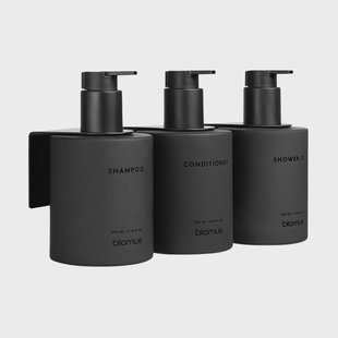 blomus Kirei glasflessen inkl. wandhouder 3-pack Smoke, gelijmd