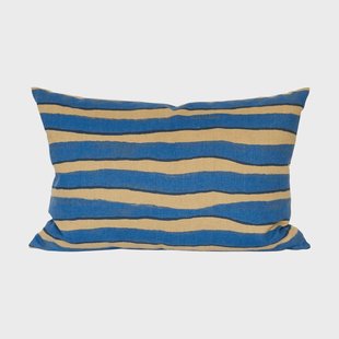 Fine Little Day Rand kussenhoes Bruin-blauw, 48x68 cm