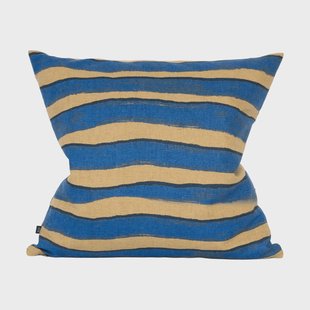 Fine Little Day Rand kussenhoes Bruin-blauw, 48x48 cm