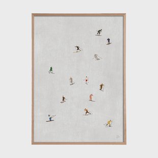 Fine Little Day Skiers poster 50x70 cm Lichtgrijs