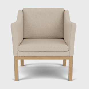 FDB Møbler L46 MK155 easy chair armstoel Gelakt eiken-stof beige