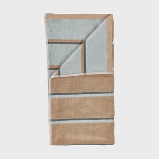 Zone Denmark Sauna handdoek Camel-ice blue-olijfgroen, 50x100 cm