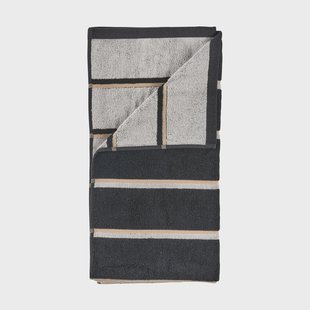 Zone Denmark Sauna handdoek Black-soft grey-camel, 50x100 cm