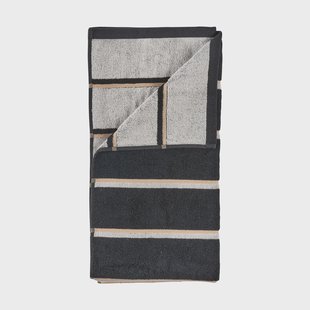 Zone Denmark Sauna handdoek Black-soft grey-camel, 70x140 cm