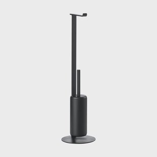 Zone Denmark Rim toiletpapierhouder met borstel Black