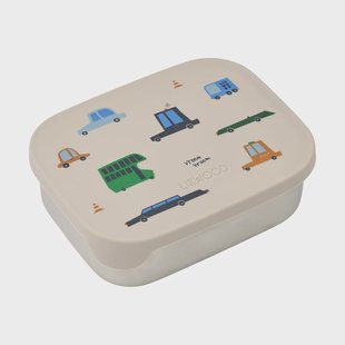 Liewood Arthur lunchtrommel 13,5x17 cm Auto’s-zand
