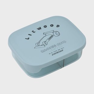 Liewood Arthur Tritan lunchtrommel 13,5x17 cm Raceauto’s-strandblauw