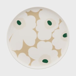 Marimekko Unikko bord Ø20 cm White-beige-light sand-dark green