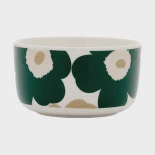 Marimekko Unikko schaal 5 dl White-dark green-beige-light sand