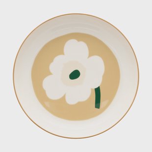 Marimekko Unikko diep bord Ø20,5 cm White-beige-light sand-dark green
