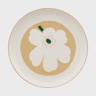 Marimekko Unikko serveerschaal White-beige-light sand-dark green