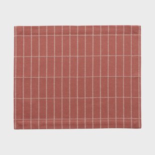 Marimekko Tiiliskivi geweven placemat Chestnut-off white, 31x42 cm