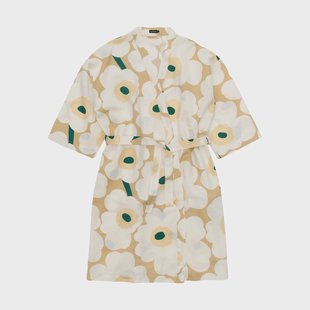 Marimekko Unikko badjas L/XL Sand-off white-hay-emerald