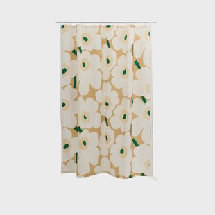 Marimekko Unikko douchegordijn Sand-off white-hay-emerald