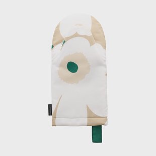 Marimekko Pieni Unikko ovenwant Sand-white-hay-emerald