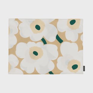 Marimekko Pieni Unikko placemat acryl Sand-white-hay-emerald