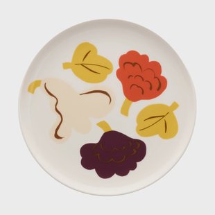 Marimekko Kukasta Kukkaan dessertbord White-vanilla-terrac-plum, Ø20 cm