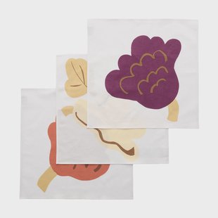 Marimekko Kukasta Kukkaan servet White-plum-terrac-ochre, 3-pack