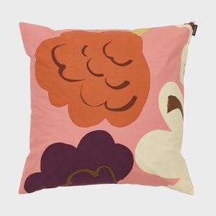 Marimekko Kukasta Kukkaan kussensloop Pink-off white-plum-terracotta, 50x50 cm
