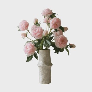 Botané Pioenrozen kunstboeket Medium, roze 5 st.