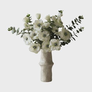 Botané White Satin kunstboeket Anemoon-eucalyptus 9 st.