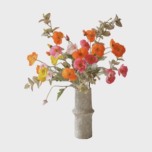 Botané Poppy Spritz kunstboeket Klaproos-eucalyptus 10 st.