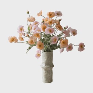 Botané Klaprozen kunstboeket Sorbet Kisses, lichtroze-koraal 11 st.