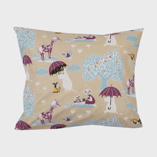 Moomin Arabia Mumin kussensloop Onder de paraplu GOTS, 50x60 cm