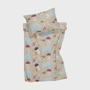 Moomin Arabia Mumin beddengoed Onder de paraplu GOTS, 85x125 cm