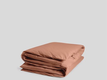 Yumeko Dekbedovertrek percal katoen terracotta - zonder slopen 100% biologisch en fairtrade katoen, percal geweven