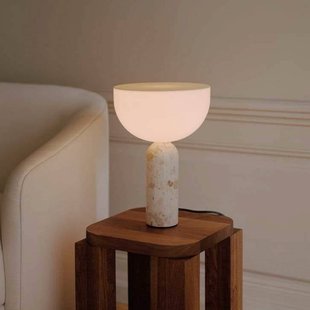 NEW WORKS tafellamp Kizu Small, beige, marmer, E14