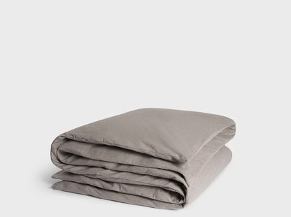 Yumeko Dekbedovertrek flanel stone brown 260x240 100% biologisch katoen, flanel (licht geborsteld)