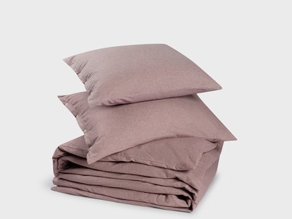 Yumeko Dekbedovertrek flanel mauve chambray 240x220 100% biologisch katoen, flanel (licht geborsteld)