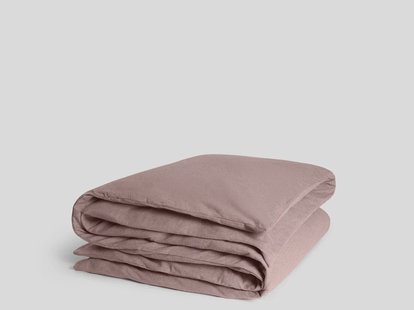 Yumeko Dekbedovertrek flanel mauve chambray 140x200 100% biologisch katoen, flanel (licht geborsteld)