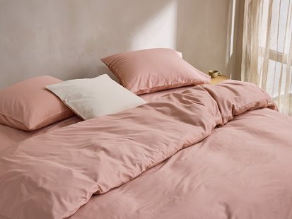 Yumeko Dekbedovertrek katoensatijn cosmea pink 260x220 + 2/60x70 100% biologisch en fairtrade katoen, satijn geweven