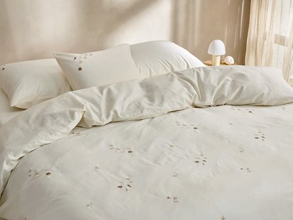 Yumeko Dekbedovertrek katoensatijn warm white seashell 260x220 + 2/60x70 100% biologisch en fairtrade katoen, satijn geweven