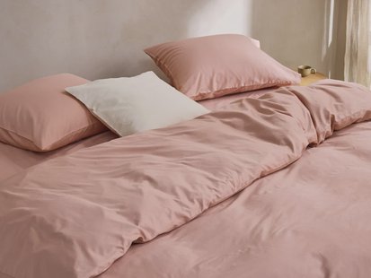 Yumeko Dekbedovertrek katoensatijn cosmea pink 100% biologisch en fairtrade katoen, satijn geweven