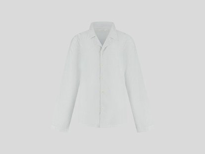Yumeko Pyjamashirt heren katoen TENCEL™ white/blue stripe 60% biologisch katoen, 40% TENCEL™
