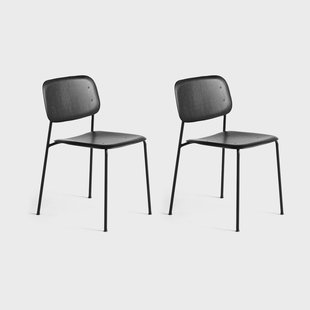 HAY Soft Edge 40 stoel, Black oak-zwart stalen onderstel, 2-pack