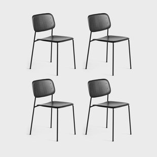 HAY Soft Edge 40 stoel, Black oak-zwart stalen onderstel, 4-pack
