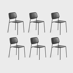 HAY Soft Edge 40 stoel, Black oak-zwart stalen onderstel, 6-pack