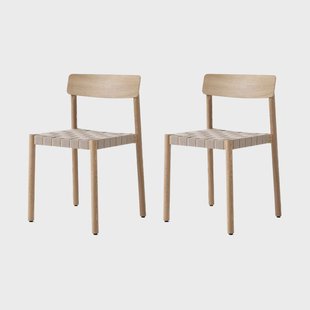 &Tradition Betty TK1 stoel, Eik-natuurlijk gevlochten linnenbandzitting, 2-pack