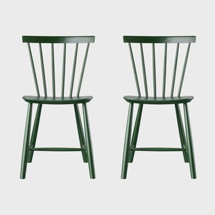 FDB Møbler J46 stoel, Beech bottle green painted, 2-pack