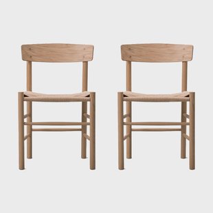 Fredericia Furniture J39 stoel, Licht geolied eik-gevlochten naturel, 2-pack