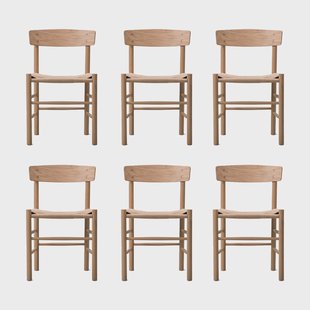 Fredericia Furniture J39 stoel, Licht geolied eik-gevlochten naturel, 6-pack
