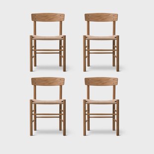 Fredericia Furniture J39 stoel, Geolied eik-gevlochten naturel, 4-pack