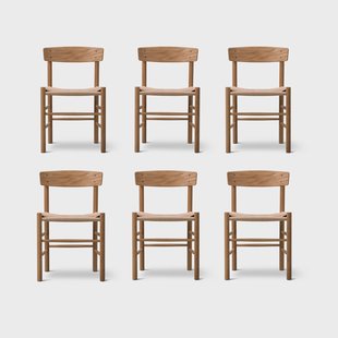 Fredericia Furniture J39 stoel, Geolied eik-gevlochten naturel, 6-pack