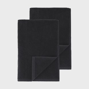 Scandi Living Drift badhanddoeken 100x150 cm 2-pack - Zwart