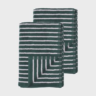 Scandi Living Drift badhanddoeken 100x150 cm 2-pack - Groen-paars